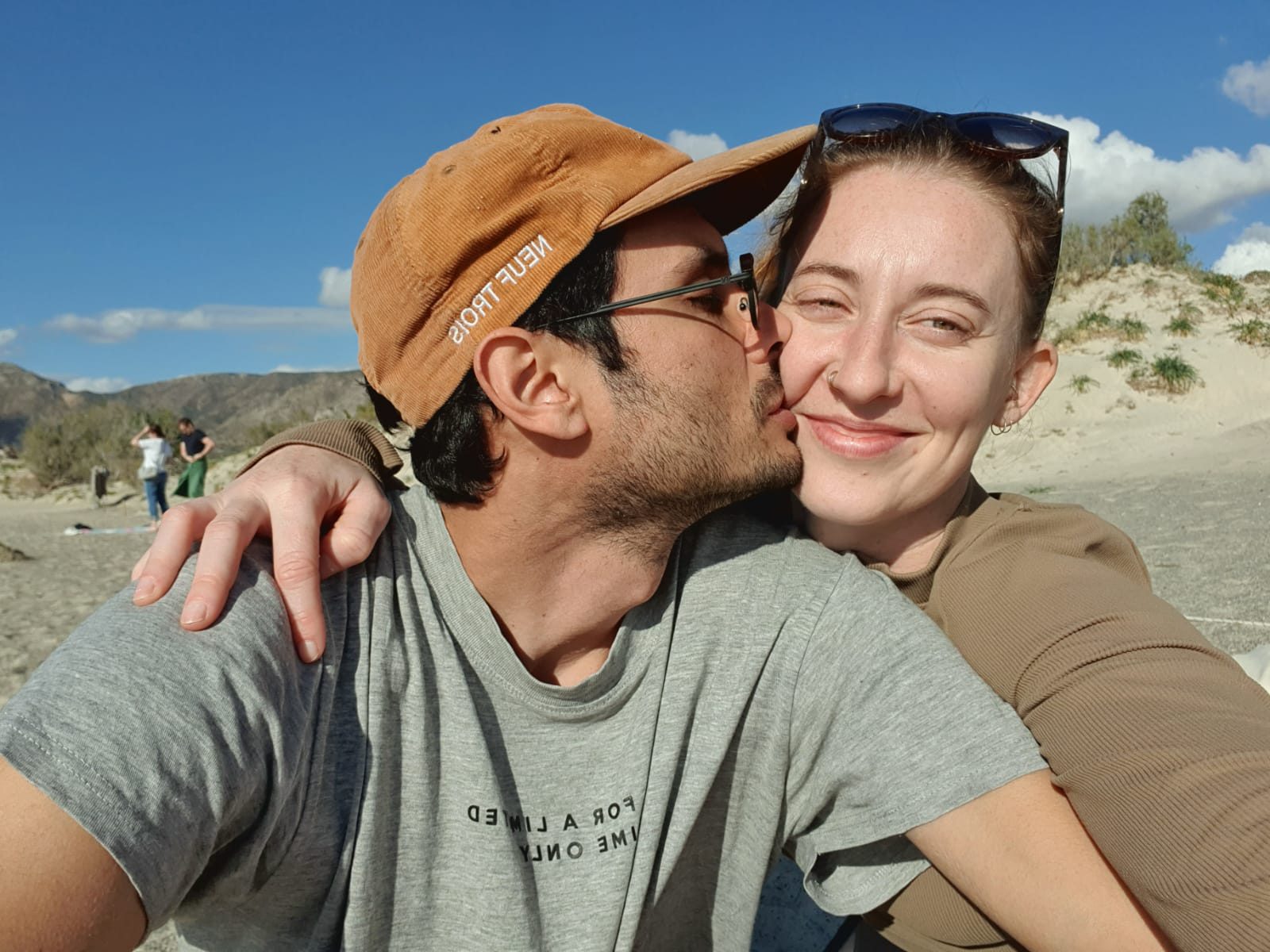 The two of us on a sunny day by the dunes